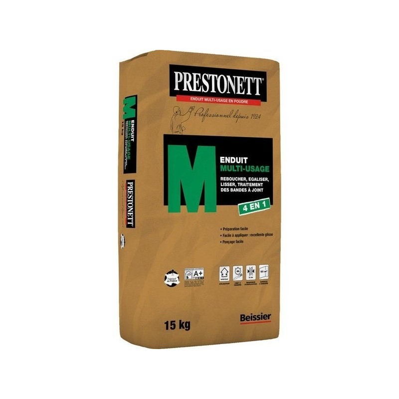 Enduit Multifonction Prestonett M 15 Kg En Poudre, Pour Mur Intérieur