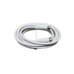 Câble Satellite Fiche F, Mâle/Mâle, Blanc, 4M Elap