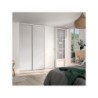 Porte de placard coulissant Snow effet frêne blanc/miroir l.96.2xH.250cm