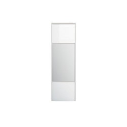 Porte de placard coulissant Shine blanc brillant/miroir l.76.2xH.250cm