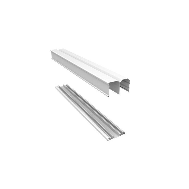 Paire de rails SPACEO blanc L.257.8 cm