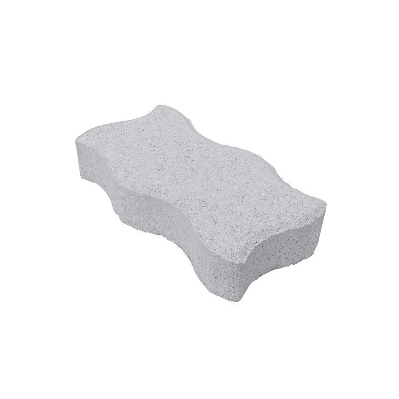 Pavé Béton Vibrocompressé S, Ivoire L.24.5 Cm X L.12.5 Cm X Ep.5 Mm