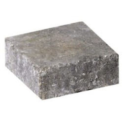 Pavé Béton Samara, Gris, Noir Nuancé L.12.5 Cm X L.12.5 Cm X Ep.40 Mm