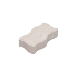 Pavé Béton Vibrocompressé S, Ivoire L.24.5 Cm X L.12.5 Cm X Ep.6 Mm