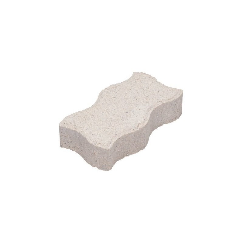 Pavé Béton Vibrocompressé S, Ivoire L.24.5 Cm X L.12.5 Cm X Ep.6 Mm