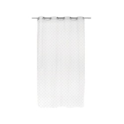 Voilage Tamisant, Swan Blanc Et Doré L.140 X H.250 Cm