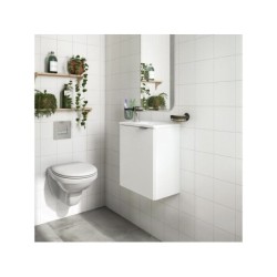 Meuble de salle de bains simple vasque l.40 x H.48.2 x P.27.5 cm, blanc, Essenti