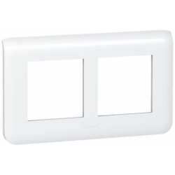 Plaque Double Horizontal Mosaic, Legrand Blanc