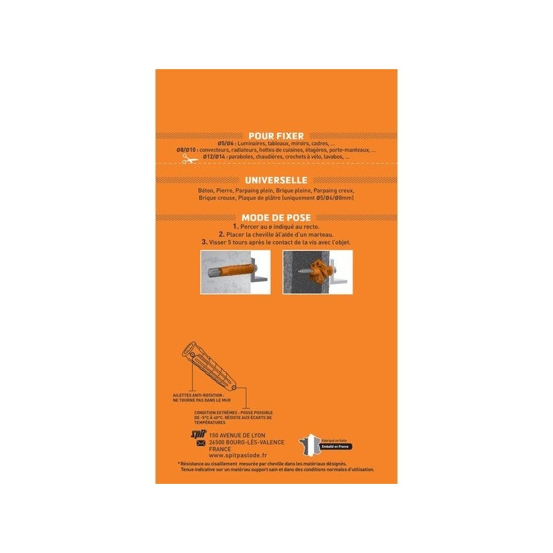 Lot De 40 Chevilles Spit, Diam.5 Mm X L.25 Mm