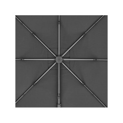 Parasol déporté NATERIAL Sonora gris rectangulaire, L.390 x l.280 cm