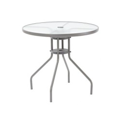 Table de jardin Bistro elia rond gris, 6 personnes