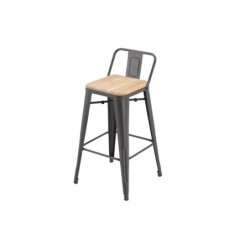 Tabouret de jardin Oxford en acier gris / argent