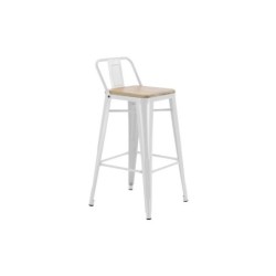 Tabouret de jardin Oxford en acier blanc