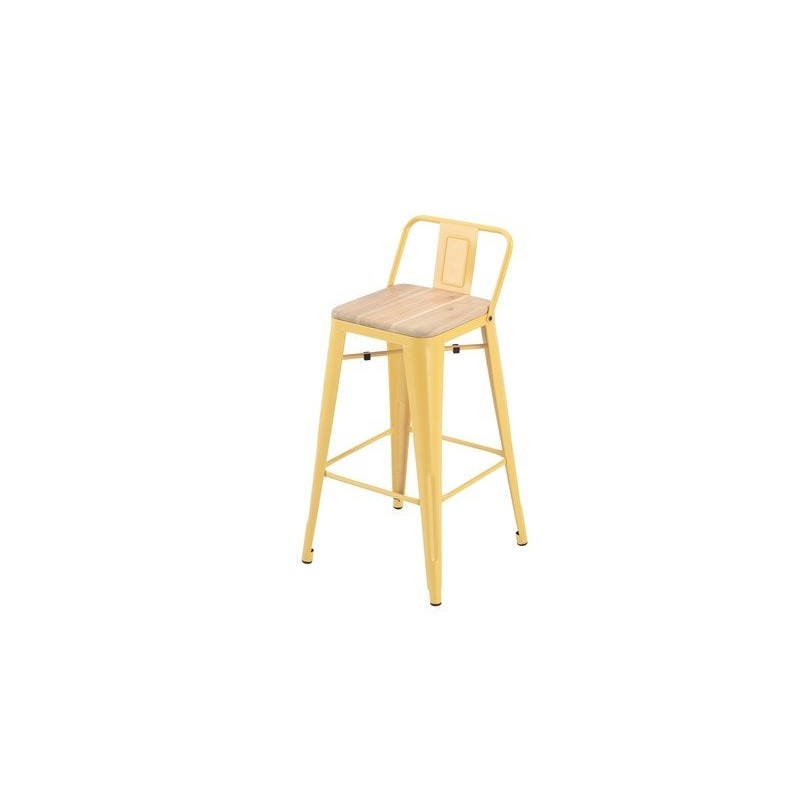 Tabouret Oxford à visser, jaune clair, acacia