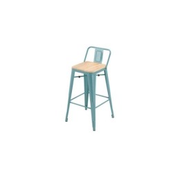 Tabouret Oxford  à visser, bleu clair, acacia