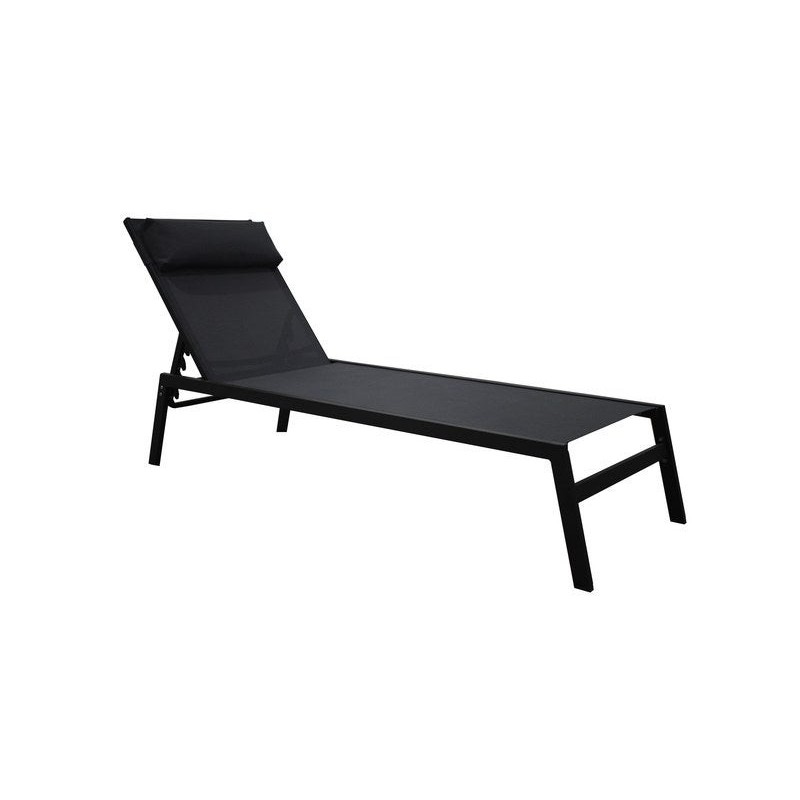 Bain de soleil de jardin NATERIAL Riba en acier gris anthracite