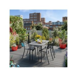 Table de jardin Café rectangulaire gris / argent 4 personnes