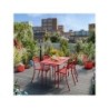 Table de jardin Café rectangulaire rouge 4 personnes