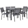 Table de jardin rectangulaire LISBON extensible de coloris gris anthracite - 10 personnes