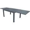 Table de jardin rectangulaire LISBON extensible de coloris gris anthracite - 10 personnes