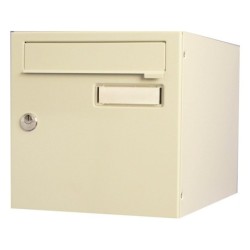 Boîte Aux Lettres Normalisée 2 Portes Extérieur Renz Acier Beige Brillant