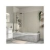 Pare-baignoire pivotant transparent chromé, H.140 x l.115 cm ESSENTIAL