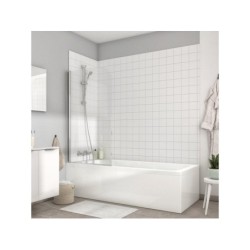 Pare-Baignoire Pivotant Transparente Chromé, H.130 X L.76 Cm Nerea