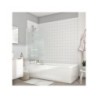 Pare-Baignoire Pivotant Sérigraphié Blanc, H.130 X L.76 Cm Nerea