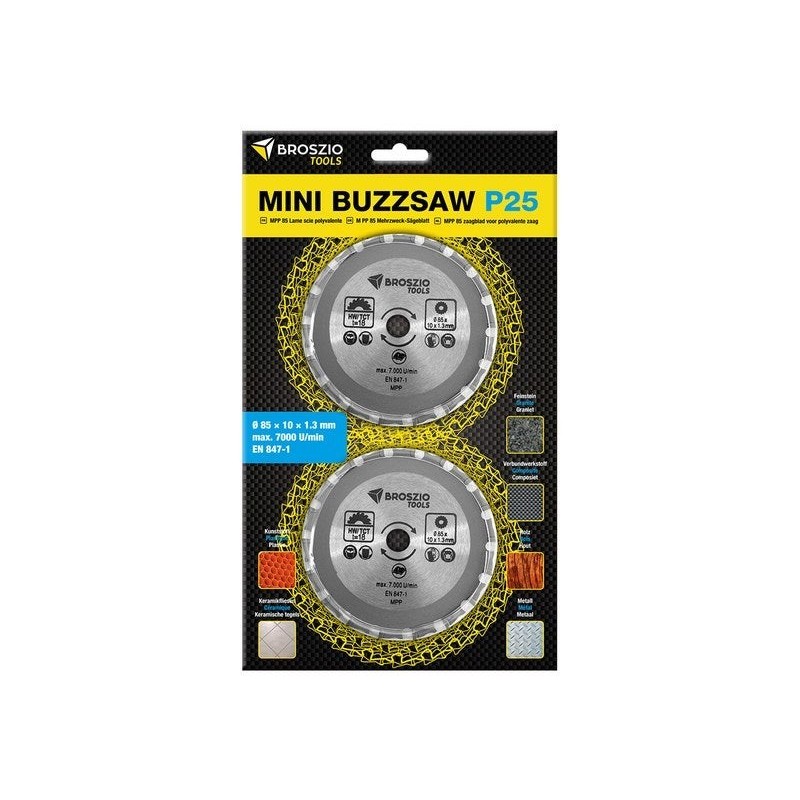 Lot De 2 Lames Multi-Matériaux Passat Outillage Pour Mini-Scie Buzz Saw P25