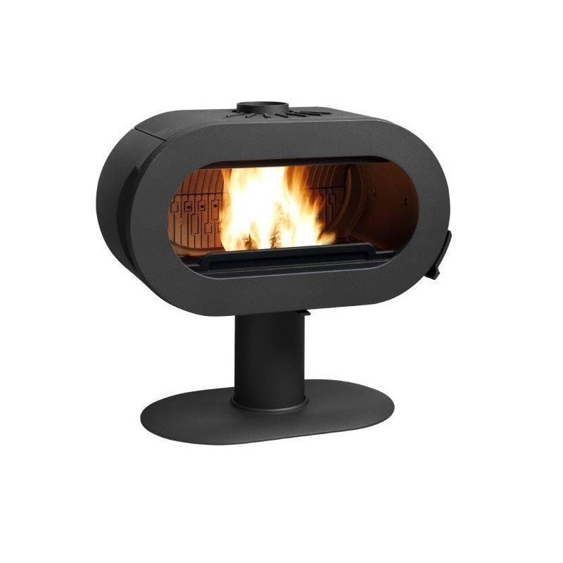 Poêle à bois  Fifty sur pieds, INVICTA, 10 kW noir