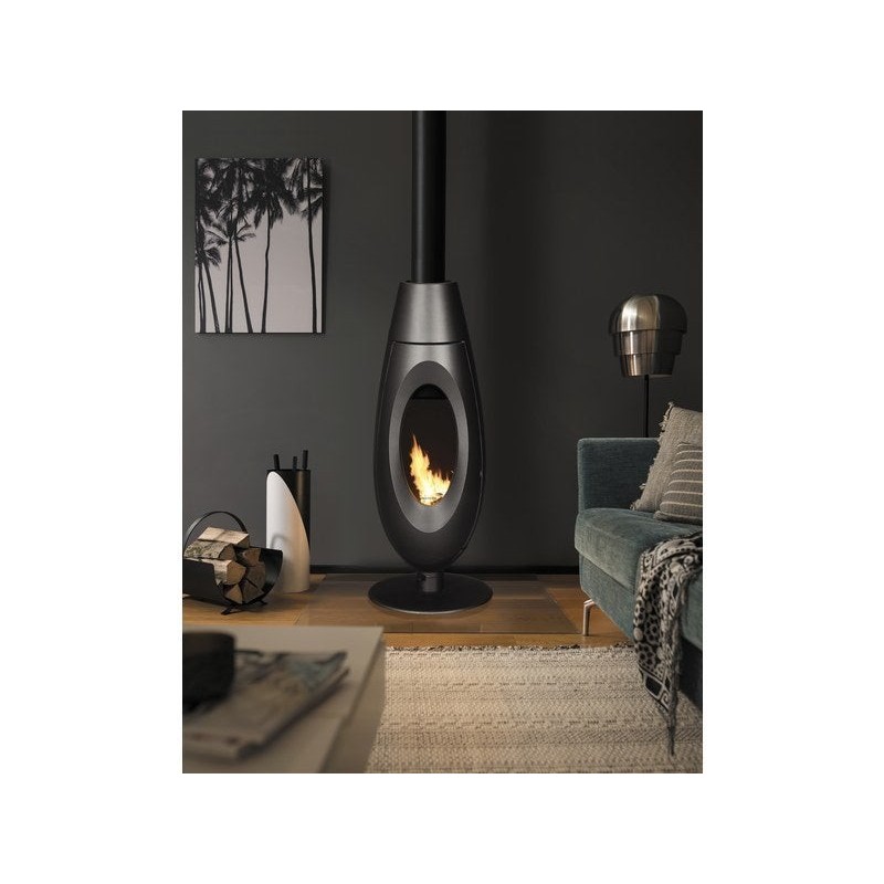 Poêle à bûche INVICTA Ovatio anthracite, 5 kW