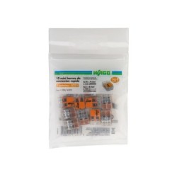 Lot de 10 minibornes automatiques à levier pour rigide et souple, WAGO, 2.5 mm²