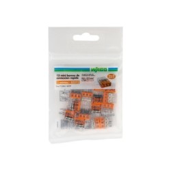 Lot de 15 minibornes automatiques à levier pour rigide, WAGO, 2.5 mm²