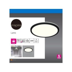 Plafonnier SDB, design noir led intégrée INSPIRE Lano D.29.4 cm