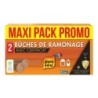 Lot de 2 bûches de ramonage 1100g + certif