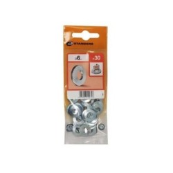 Lot De 30 Rondelles Acier Carbone Zingué, Diam.6.1 Mm Standers