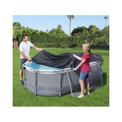 Bâche pour piscine ovale 4 saisons, BESTWAY, L.211 x l.211 cm