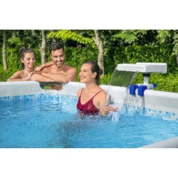 Fontaine cascade pour piscine hors-sol acier et bois, FLOWCLEAR, multi-couleur