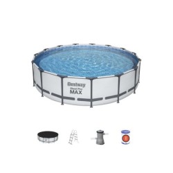 Piscine hors-sol STEEL PRO BESTWAY, L.4.27 m x l.4.27 m x H. 1,07 m