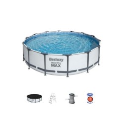 Piscine hors-sol tubulaire STEEL PRO BESTWAY, Diam.4,27 m x H. 1,07 m, ronde