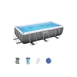 Piscine hors-sol POWERSTEEL BESTWAY, L.4,04 m x l.2,01 m x H. 1 m