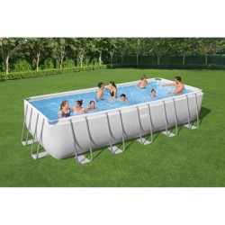 Piscine hors-sol tubulaire POWERSTEEL BESTWAY, L.6,4 m x l.2,74 m x H. 1,32 m