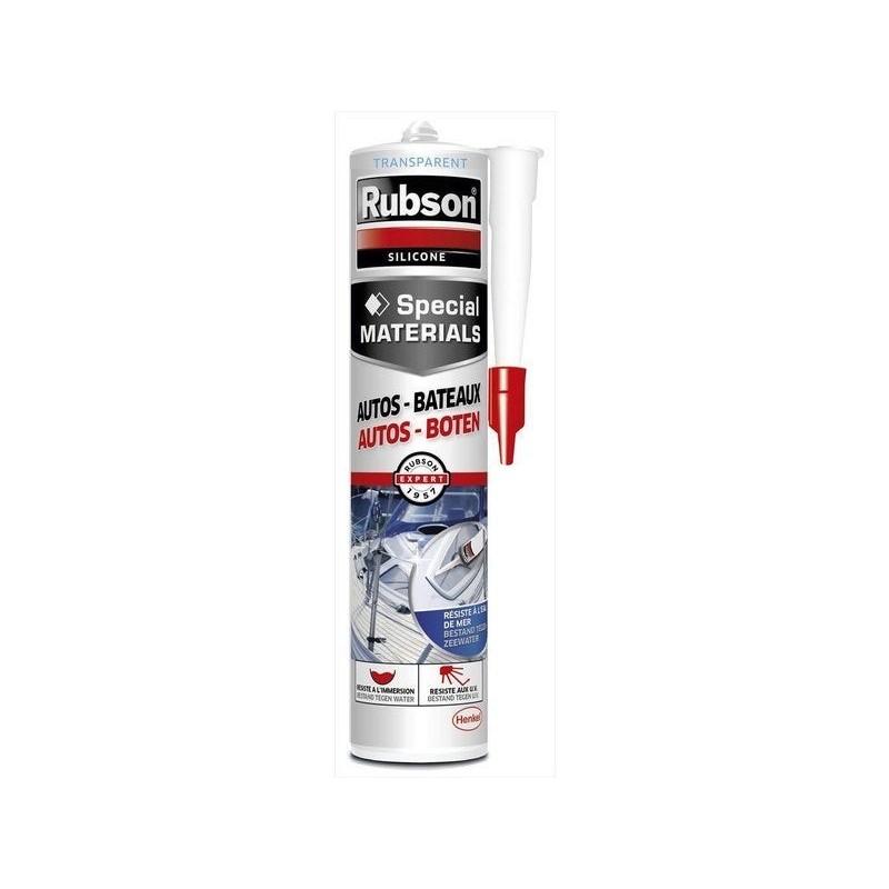 Mastic étanchéite auto bateau RUBSON transparent cartouche 280ml