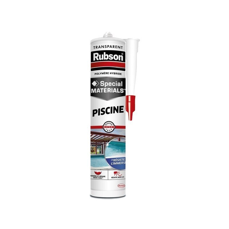 Mastic étanchéite piscine transparent RUBSON cartouche 280ml