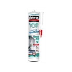 Mastic silicone sanitaire pure transparent RUBSON anti moisissur cartouche 280 ml