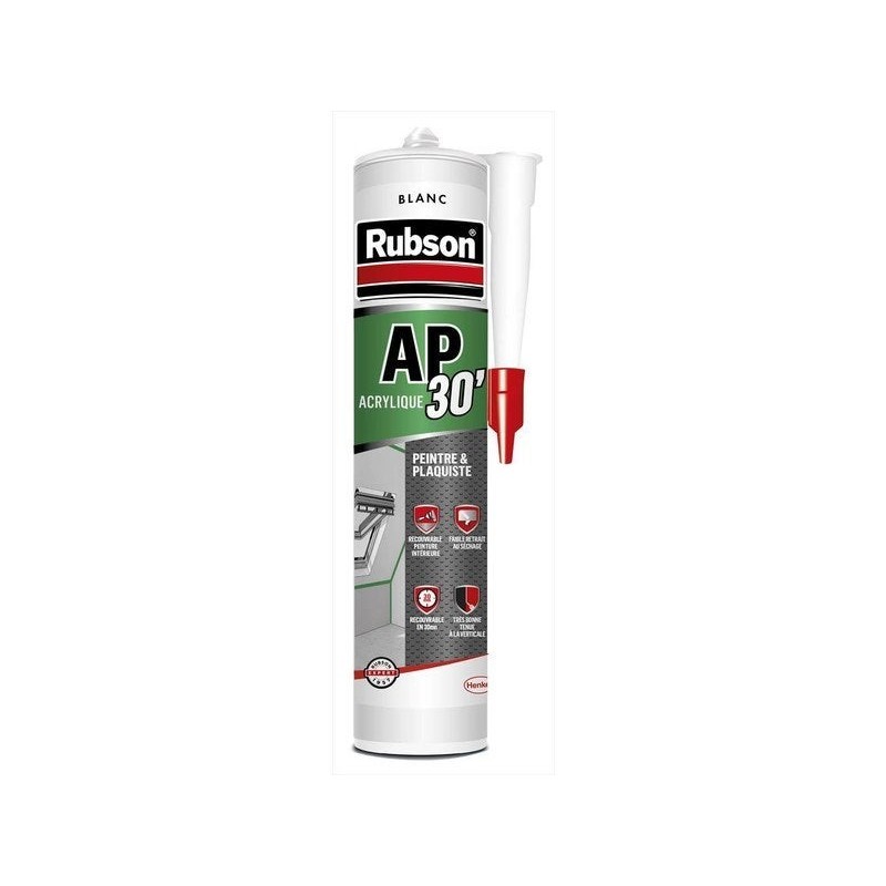 Mastic raccord peintre/plaquiste RUBSON acrylique blanc cartouche 300ml