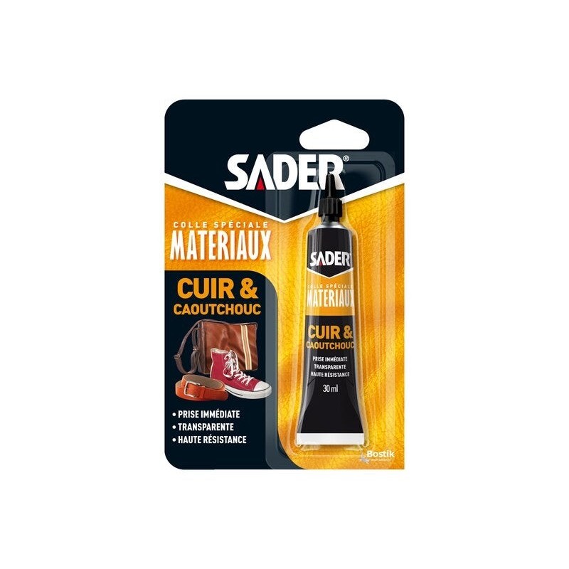 Colle d'assemblage cuir/caoutchouc sader transparente tube 30ml