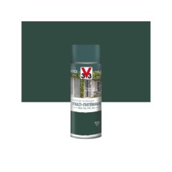 Peinture Aérosol Extérieur Multi-Matériaux V33, Vert Basque Satiné, 0.4 L