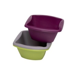 Bassine carré 6 litres, 31.7 x 31.7 x 14.2 cm, plastique couleurs assorties NESPOLI