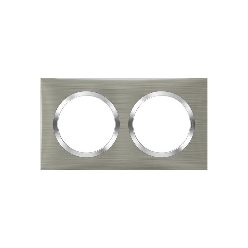 Plaque Double Dooxie, Legrand, Inox Brossé